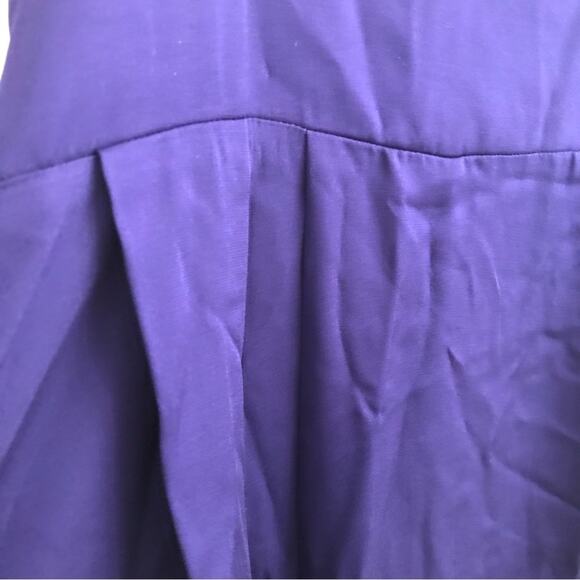 Milly Royal Blue/ Purple Midi silk Wrap Dress Size Large - Picture 4 of 6